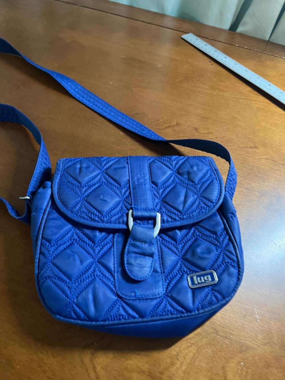 lug Quilted Crossbody Bag in Blue